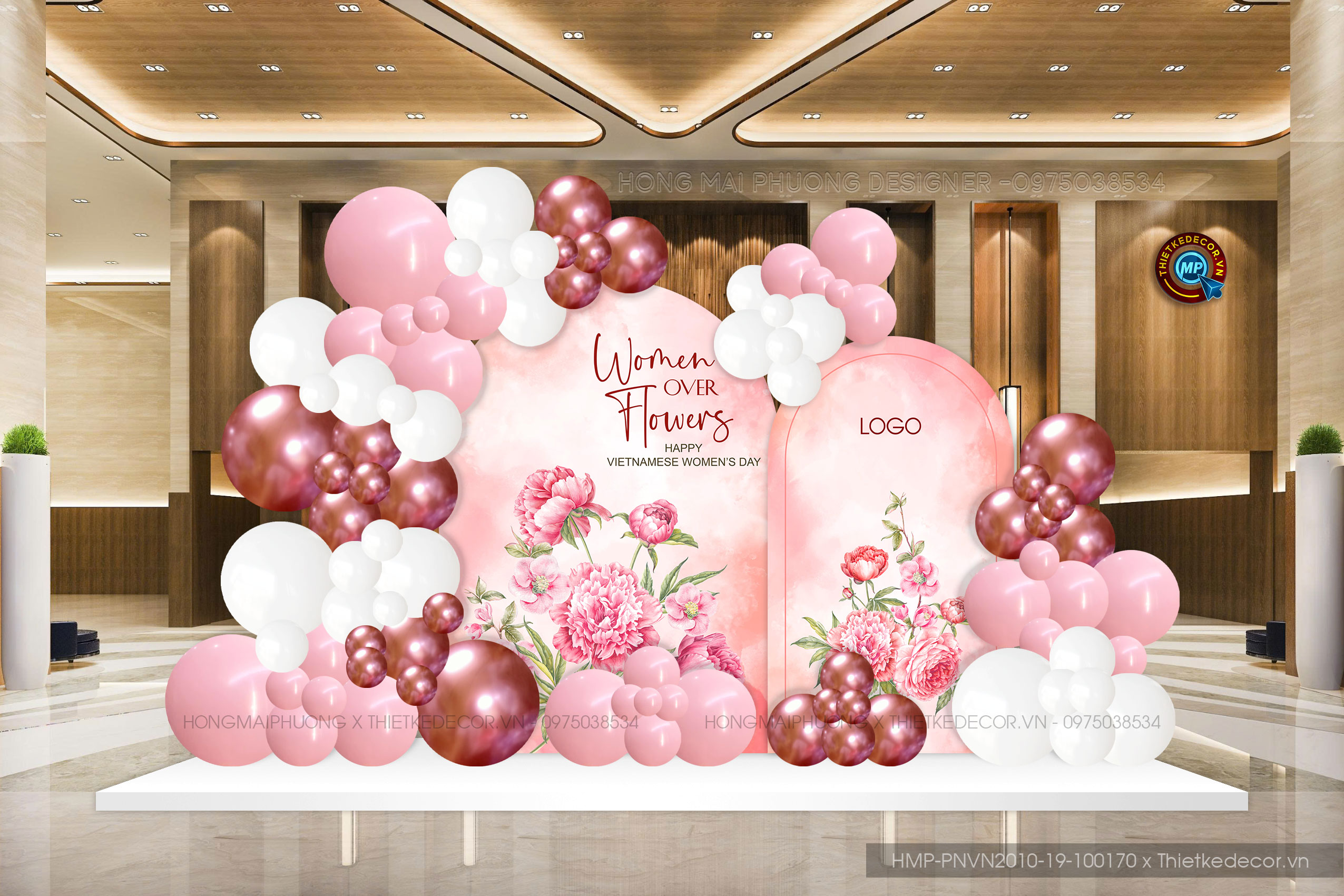 Backdrop check in PNVN 2 khung U hoa tiết hoa